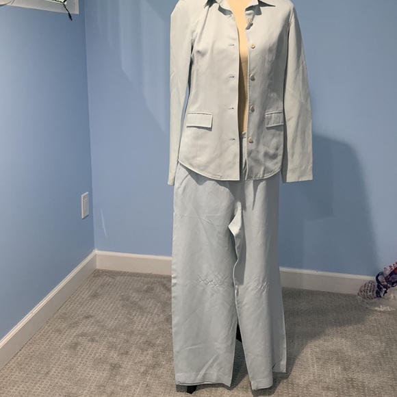 Moda Seta separate pants suit size 4 75%silk 25% linen - Picture 8 of 14